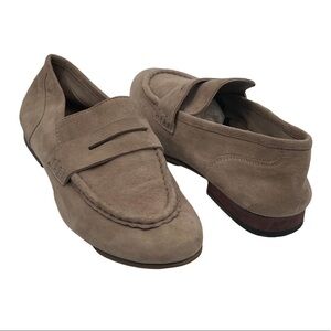 H&M Brown Suede Slip On Flat Loafer Size 37 Women's